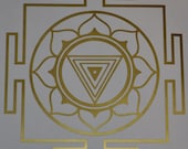 Kali Yantra mandala gold vinyl decal