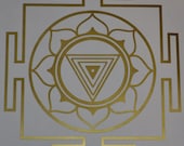 Kali Yantra mandala gold vinyl decal