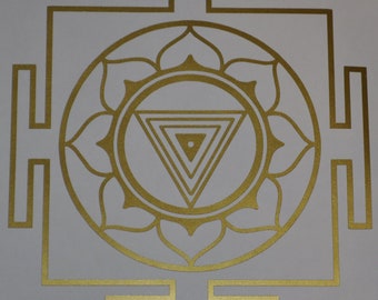 Kali Yantra mandala gold vinyl decal