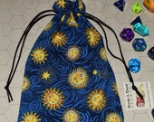Suns stars celestial tarot rune dice bag