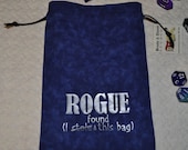 ROGUE Dungeons and Dragons game dice bag