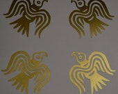Viking raven SET of 4 gold vinyl decal