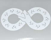 Ouroboros infinity white reflective vinyl decal