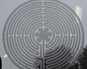 Chartres Cathedral labyrinth etched glass vinyl decal