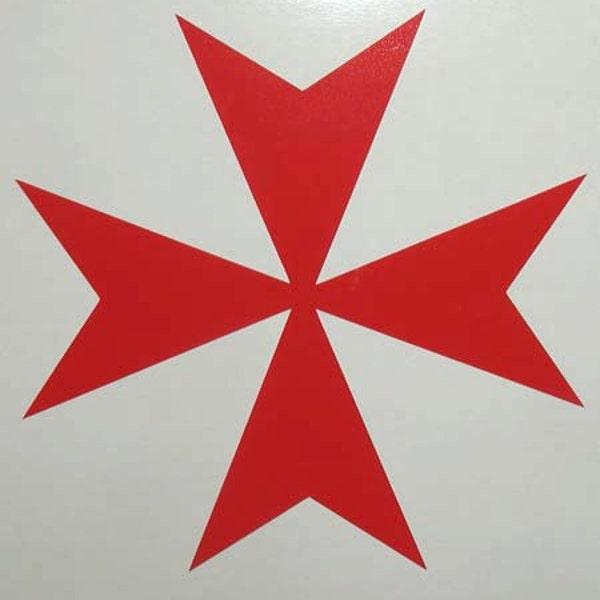 Medieval Crusader Maltese cross red vinyl decal