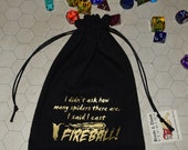 FIREBALL spiders DnD game dice bag
