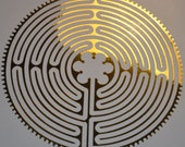 Chartres Cathedral labyrinth gold mirror vinyl decal