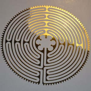 Chartres Cathedral labyrinth gold mirror vinyl decal