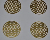 Flower of life SET of 4 gold vinyl decal