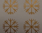 Vegvisir SET of 4 Viking rune copper vinyl decal