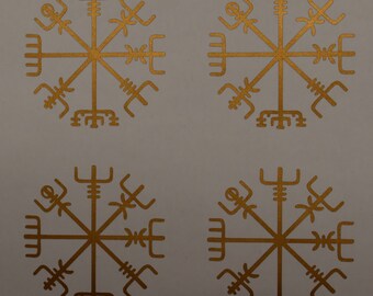 Viking vegvisir rune SET of 4 copper vinyl decal