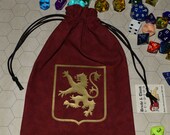 Scottish lion shield red dice bag