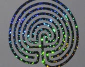 7 circuit labyrinth confetti vinyl decal