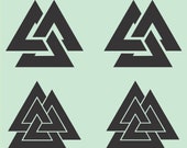 Viking valknut SET of 4 black vinyl decals