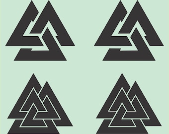 Viking valknut SET of 4 black vinyl decals