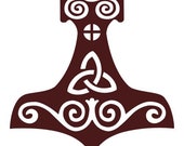 Viking mjolnir Thor's hammer burgundy vinyl decal