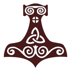 Viking mjolnir Thor&#39;s hammer burgundy vinyl decal
