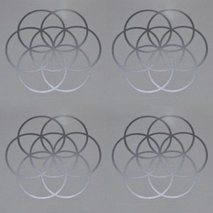 Seed of life SET of 4 sacred geometry silver vinyl decals