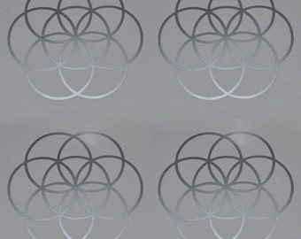 Seed of life SET of 4 sacred geometry silver 1.5" vinyl decals