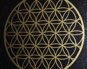 Flower of life sacred geometry gold vinyl decal