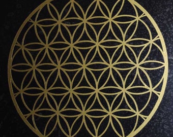 Flower of life sacred geometry gold vinyl decal