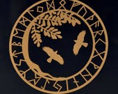 Viking yggdrasil ravens copper vinyl decal