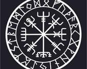 Viking protection runes vegvisir compass talisman white vinyl decal