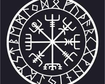 Viking protection runes vegvisir compass talisman white vinyl decal