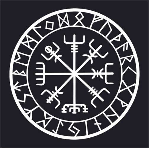 Viking runes vegvisir compass talisman white 5