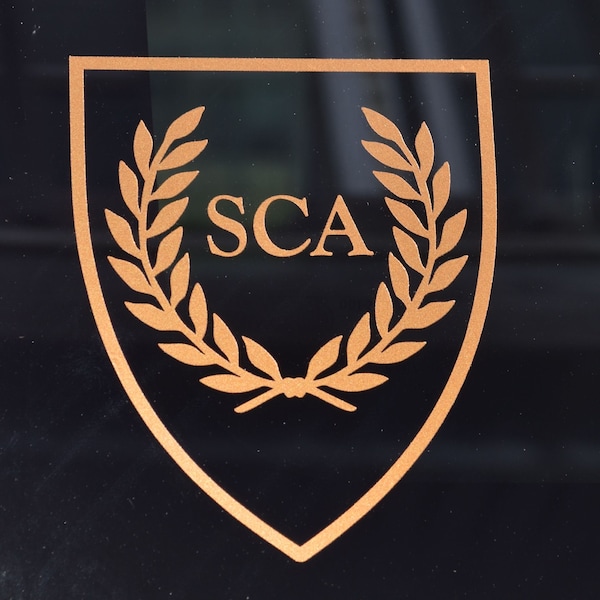 SCA heraldic shield copper vinyl decal