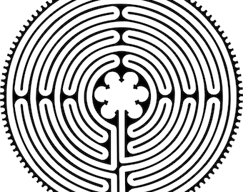 Chartres Cathedral labyrinth vector digital download