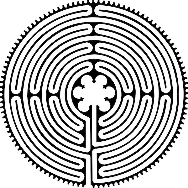 Chartres Cathedral labyrinth vector digital download