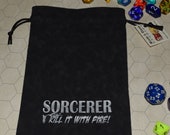 SORCERER Dungeons and Dragons game dice bag
