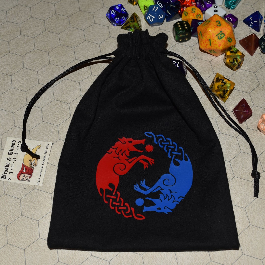 Viking Wolf Skoll Hati Rune Dice Bag - Etsy