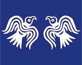 Viking ravens SET of 2 white vinyl decal