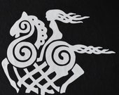 Sleipnir REFLECTIVE white Viking goddess vinyl decal