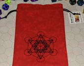 Metatron's cube sacred geometry tarot dice bag