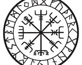 vegvisir Viking compass talisman MATTE BLACK vinyl decal