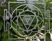 Chinnamasta Yantra etched glass vinyl decal
