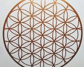 Flower of life sacred geometry copper vinyl decal