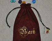 BARD Dungeons and Dragons red game dice bag