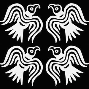 Viking raven SET of 4 white vinyl decal