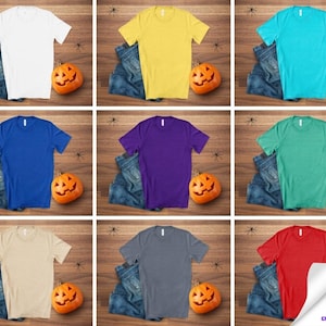 25+ Bella Canvas 3001 Halloween Mockup Bundle, BC3001 Thanksgiving Collection,Trendy Fall Shop Bundle, Popular Unisex Oversized Tee Mock-ups