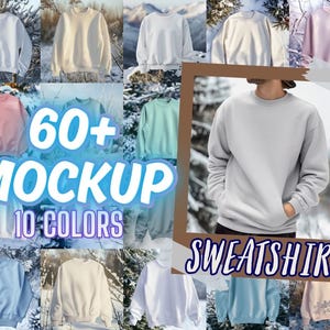 Gildan 18000 Christmas Sweatshirt Mockup Bundle: Festive Holiday Designs