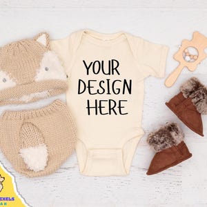 Baby Newborn Onesie Mockup, Natural Rabbit skins 4400 , infant Baby Bodysuit Mockup, Baby shower onesie mockup, Gift for welcome newborn