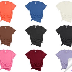 110+ Bella Canvas 3001 Makiet koszulek | 87 Heather & Solid Colors | Pakiet Flat Lay | | Wysokiej jakości makiety | Druk na żądanie