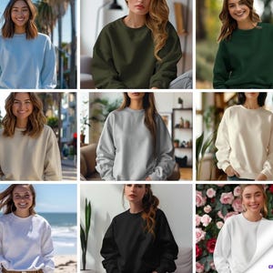 Gildan 18000 Sweatshirt Mockup Bundle: Print On Demand (Instant Download)