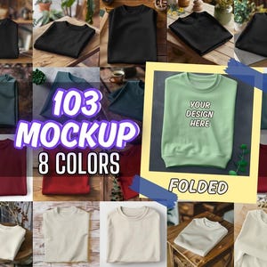 Comfort Colors 1566 Sweatshirt Mockup Bundle: All 20 Colors, Folded Flat Lay