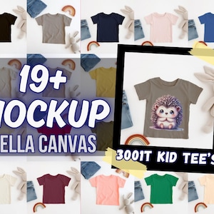 Bella Canvas 3001T Toddler Shirt Mockup Bundle: Flat Lay, Neutral Tones (Digital Download)