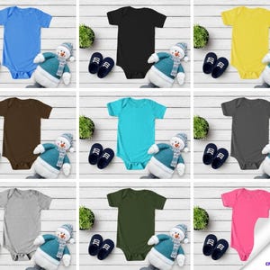 20+ Rabbit skins 4400 ,infant Baby Bodysuit Mockup, Baby shower onesie mockup, Boho travel summer newborn mockup, POD